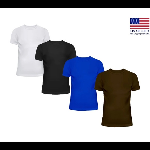 Mens T Shirt Blank Casual Wear Summer High Quality Shorts Sleeves Shirts Blank - Picture 3 of 3